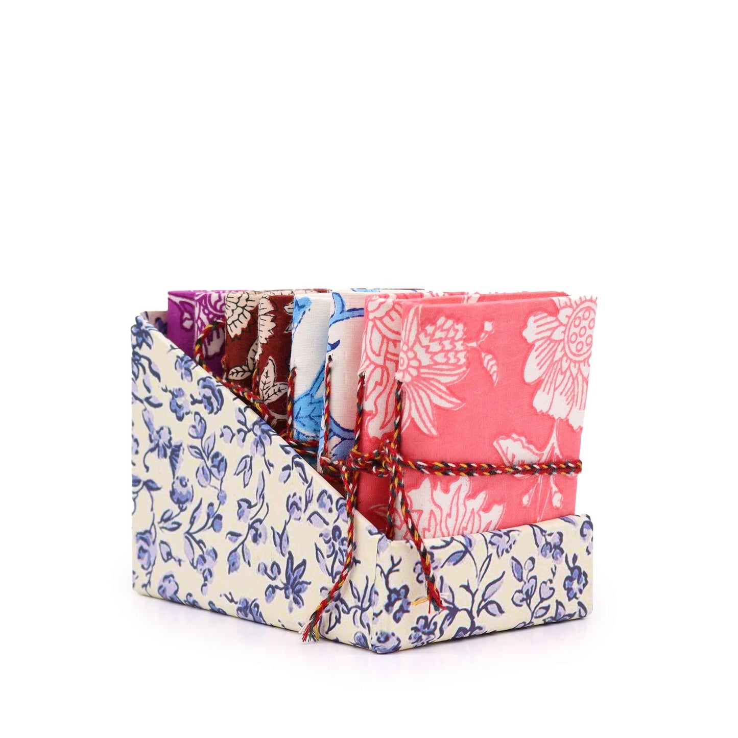 Set de 8 Cuadernos de Algodón con Estampado Floral 7x10cm (display pack)