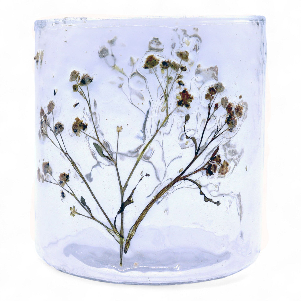 Portavelas de Vidrio con Flores Naturales - Alba