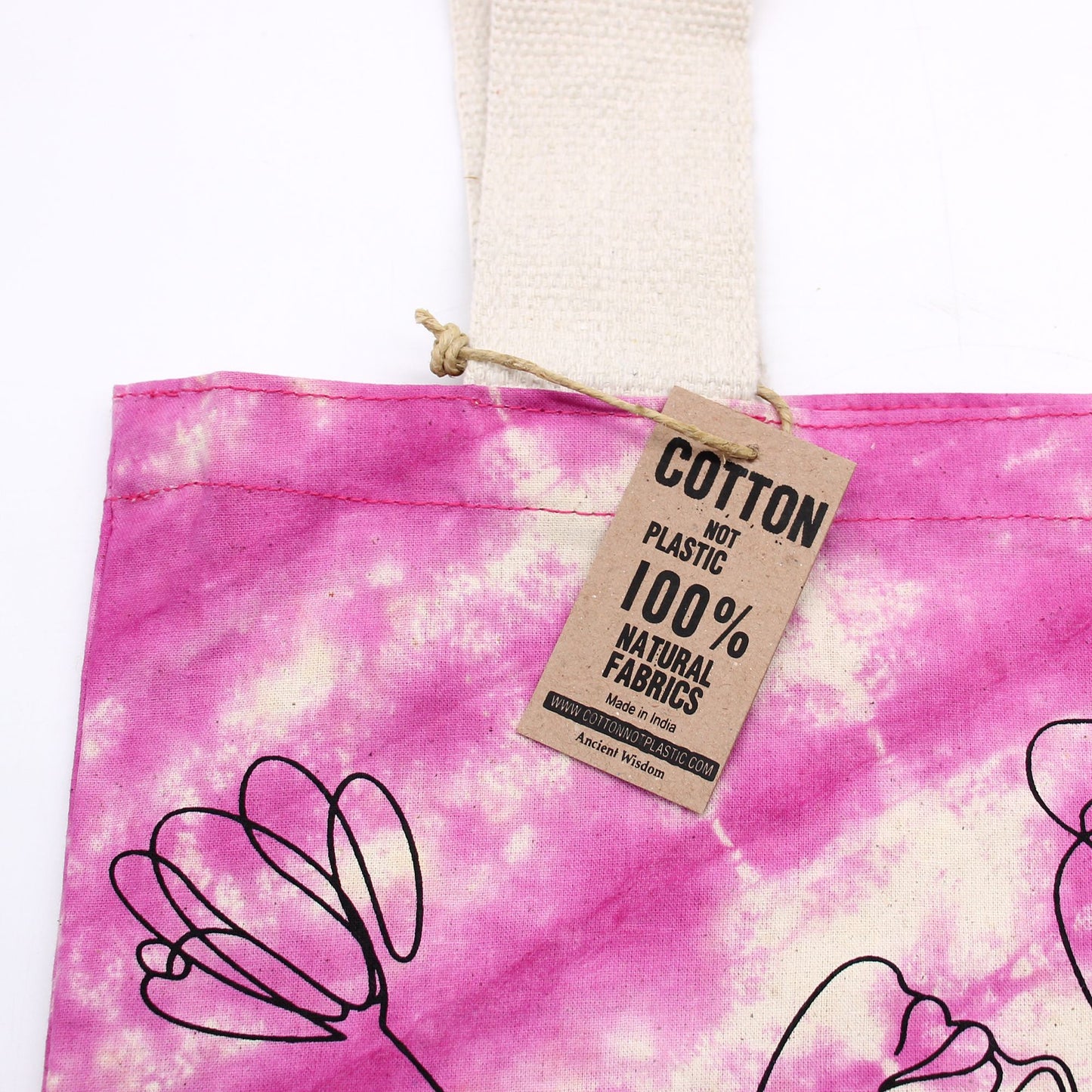 Bolsas de Algodón "Tie Dye" (170g) - 38x42x12cm - Namaste Hands - Yellow - Asa Natural