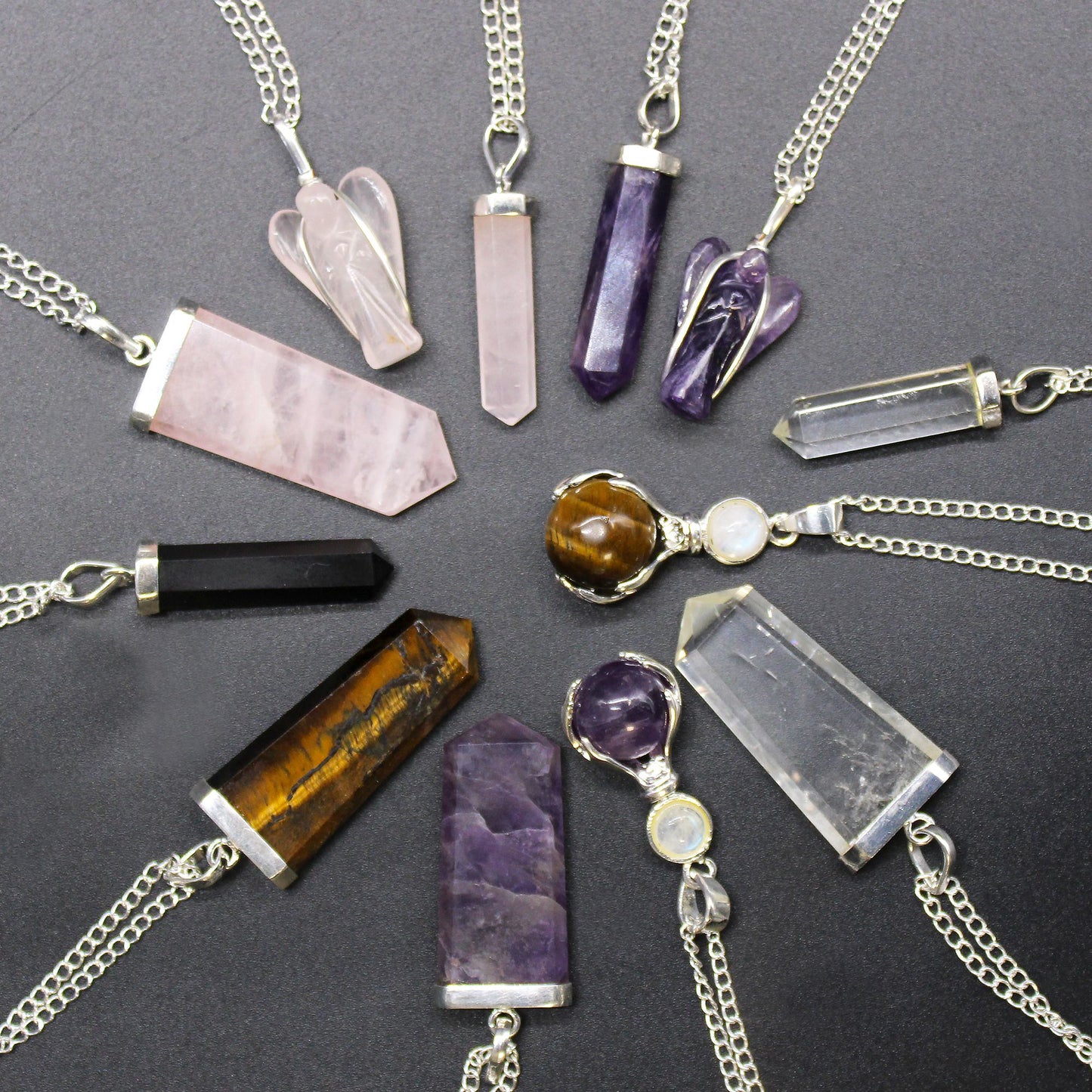 Colgante plano de piedras preciosas - Ojo de tigre