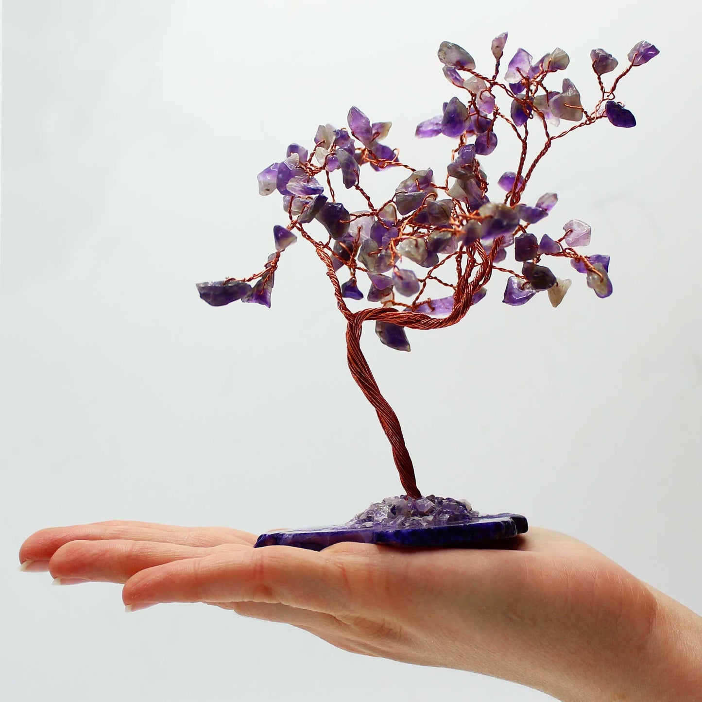 Árbol de Amatista sobre base de ágata natural - 100 piedras