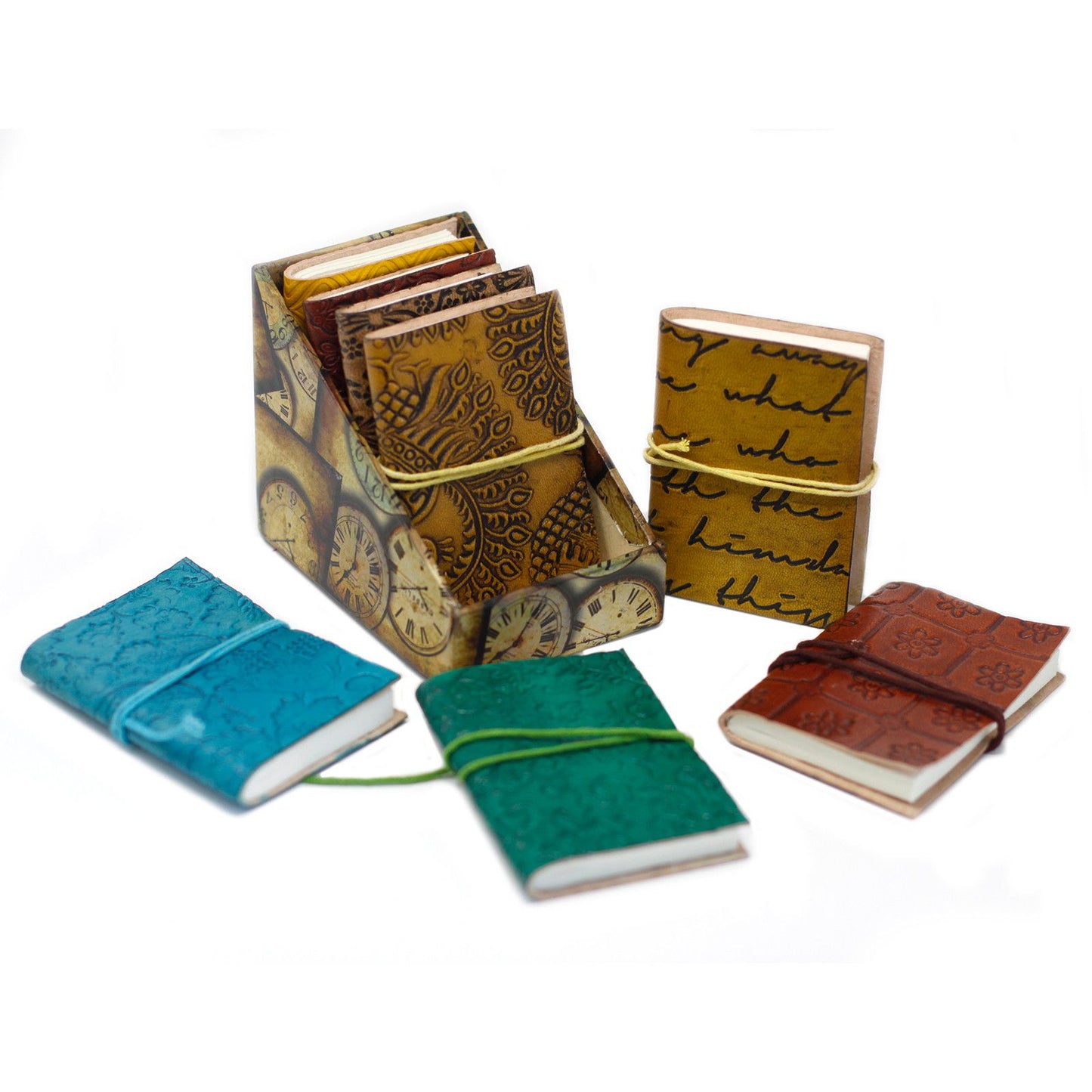 Mini Cuaderno de Cuero patrón al azar