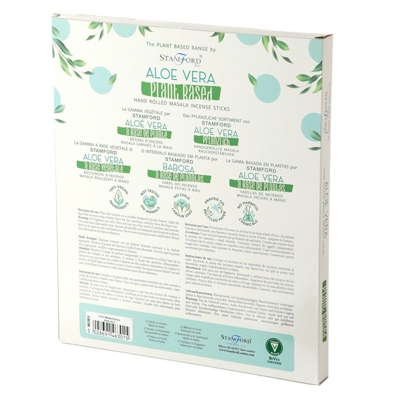 Aloe Vera - Varillas de incienso Masala a base de Plantas