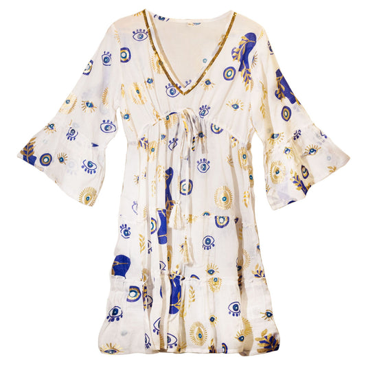 Aura · Vestido Kaftán de Algodón Puro