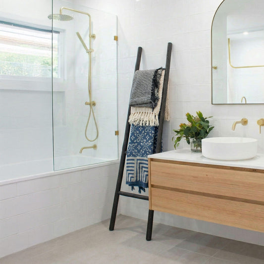 Escalera de Madera Kemu - 1,5 m - Negro - Estilo Japonés