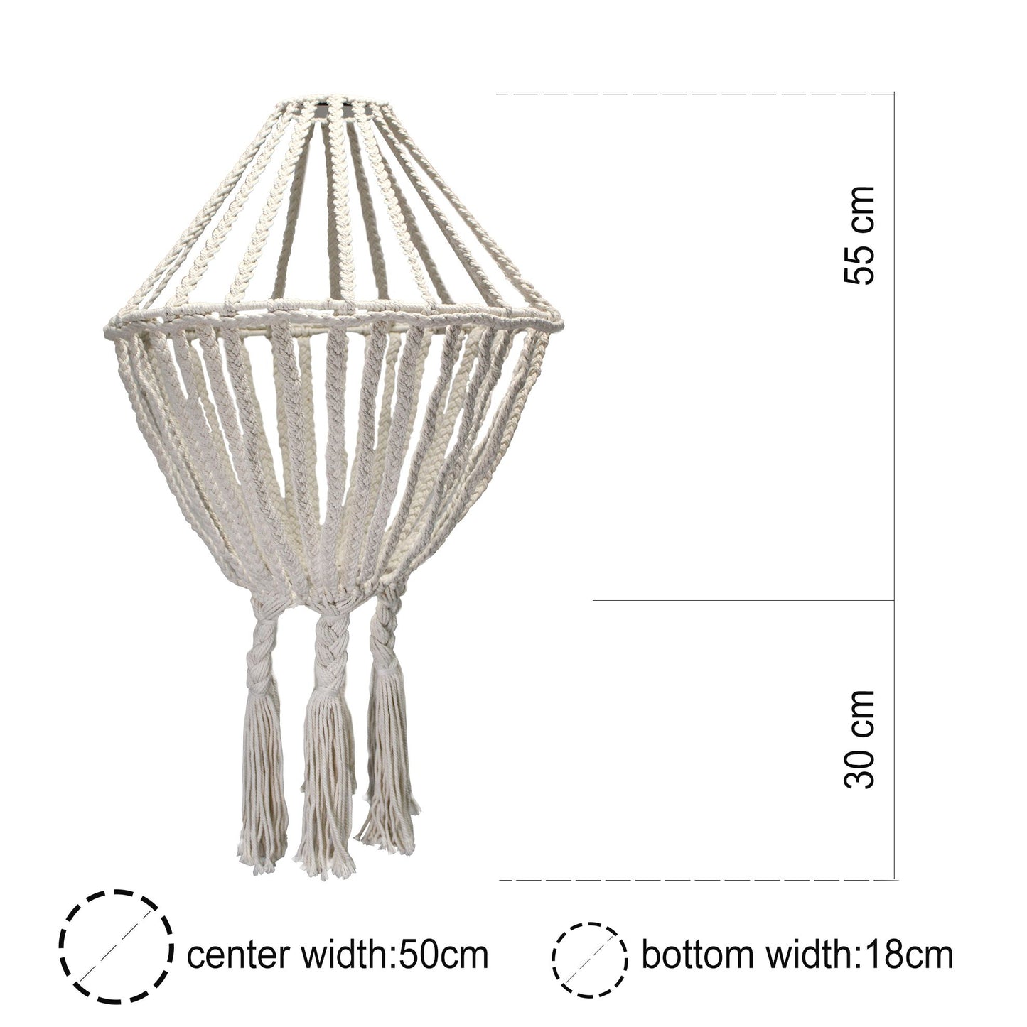Lámpara Gota de macramé Natural
