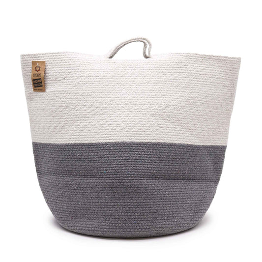 Cesto grande de cuerda de algodón 45x40cm - Gris
