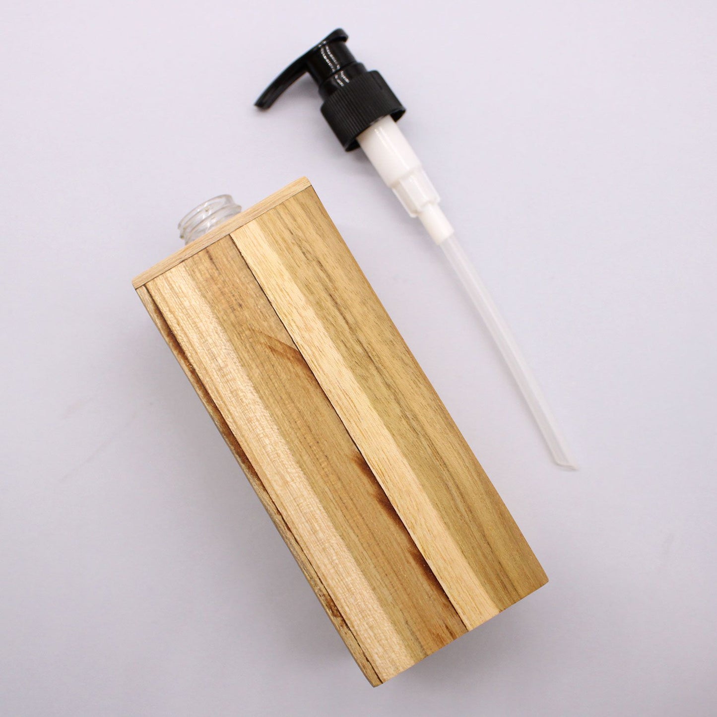 Dispensador de jabón de madera de teca natural - Zen