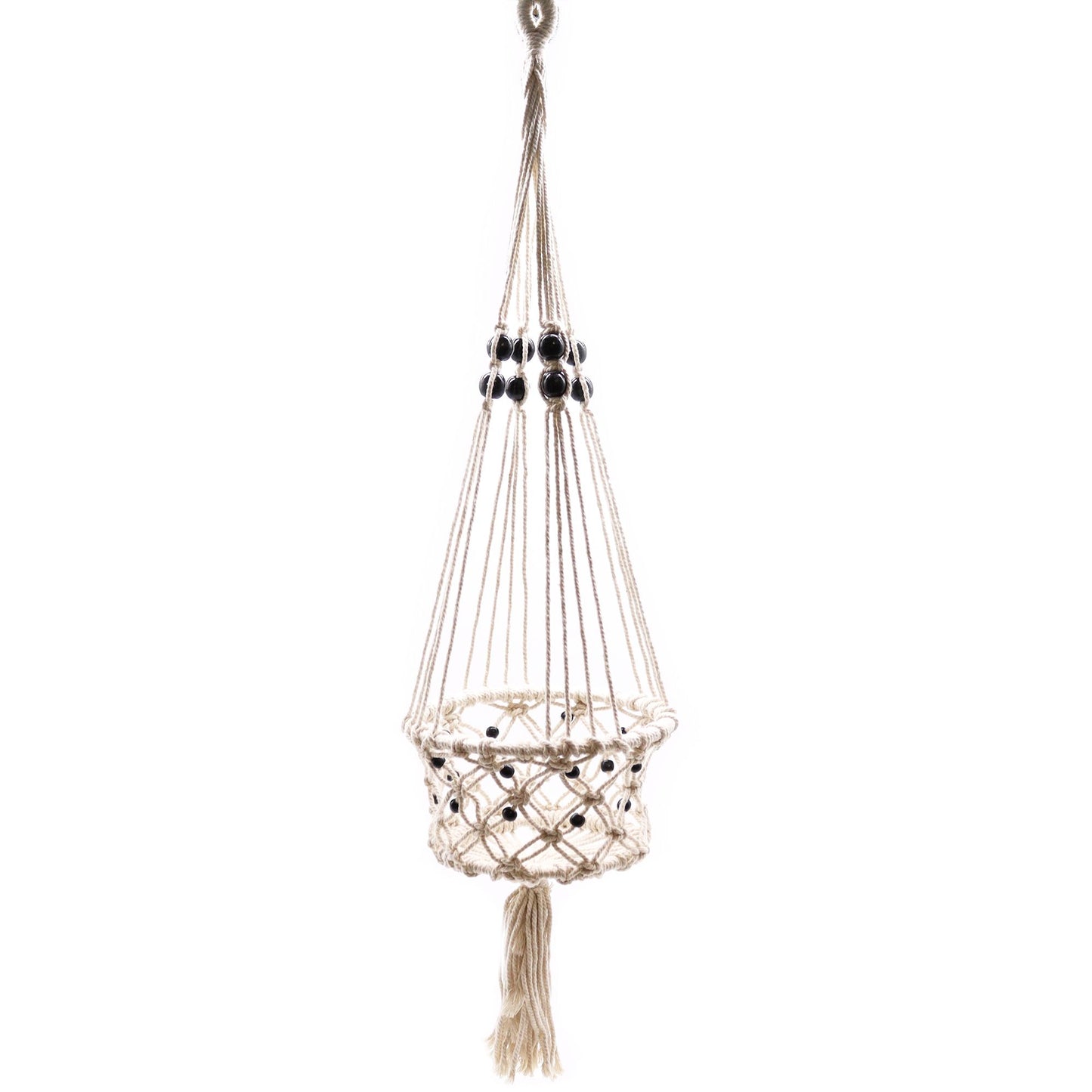 Macetero de Macrame - Gran con Cuentas