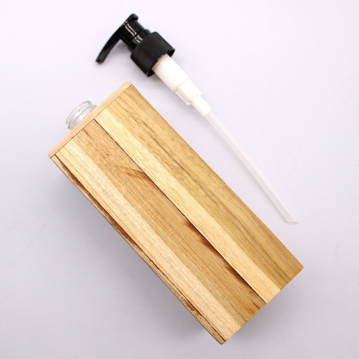 Dispensador de jabón de madera de teca natural - Zen
