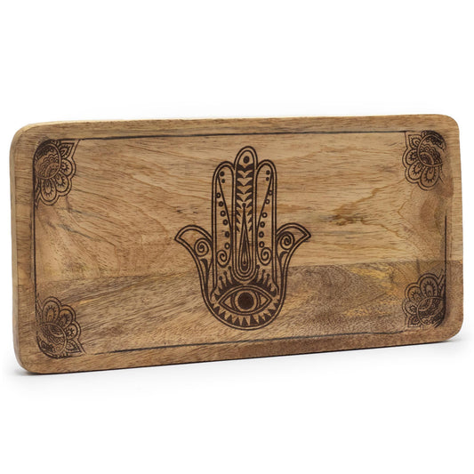 Bandeja larga 30x15x2,5cm - Hamsa Negro