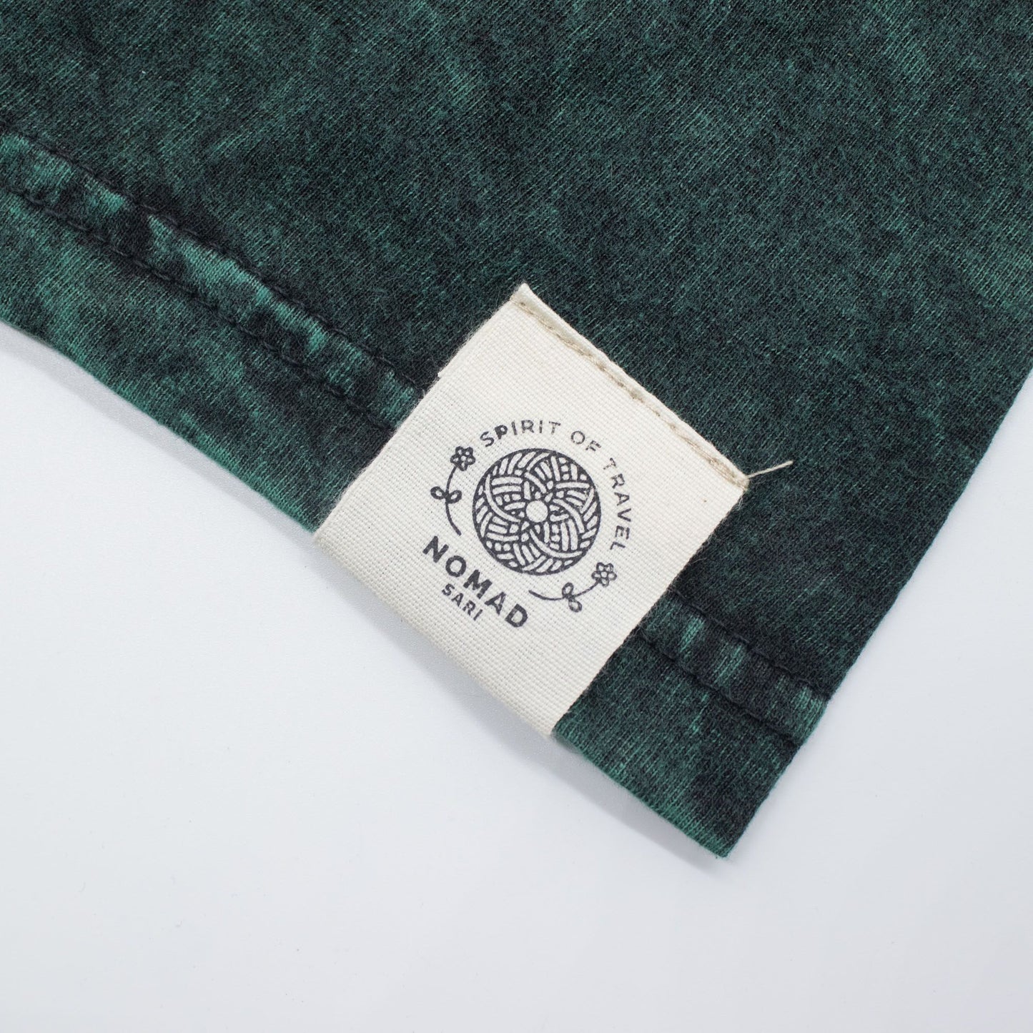 Nomad Sari Camiseta de algodón lavado a piedra - Árbol de la Vida - Verde - XL