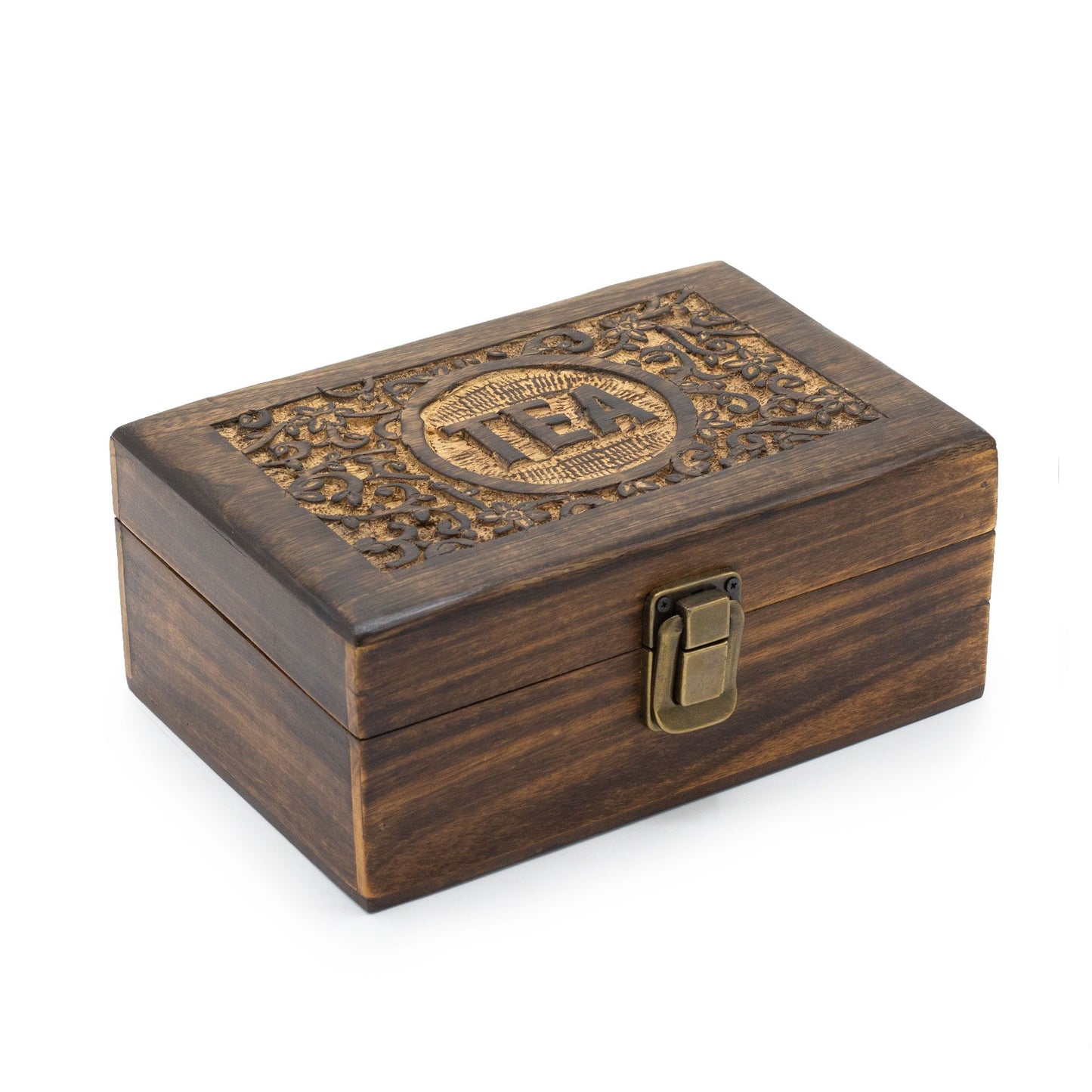 Caja de Té Tallada a Mano (9 compartimentos)
