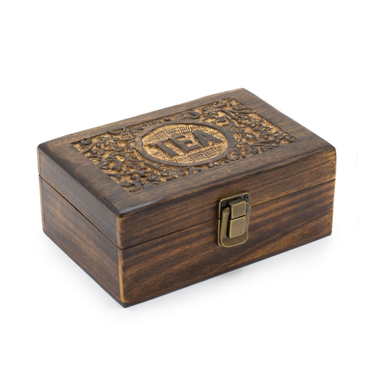 Caja de Té Tallada a Mano (9 compartimentos)