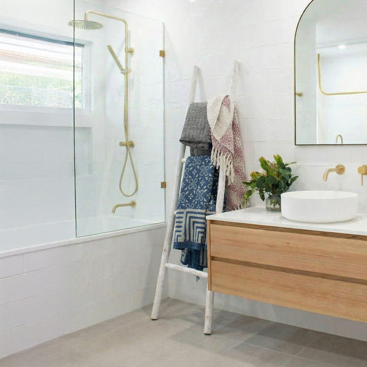 Escalera de Madera Kemu - 1.5 m - Blanco - Estilo Japonés