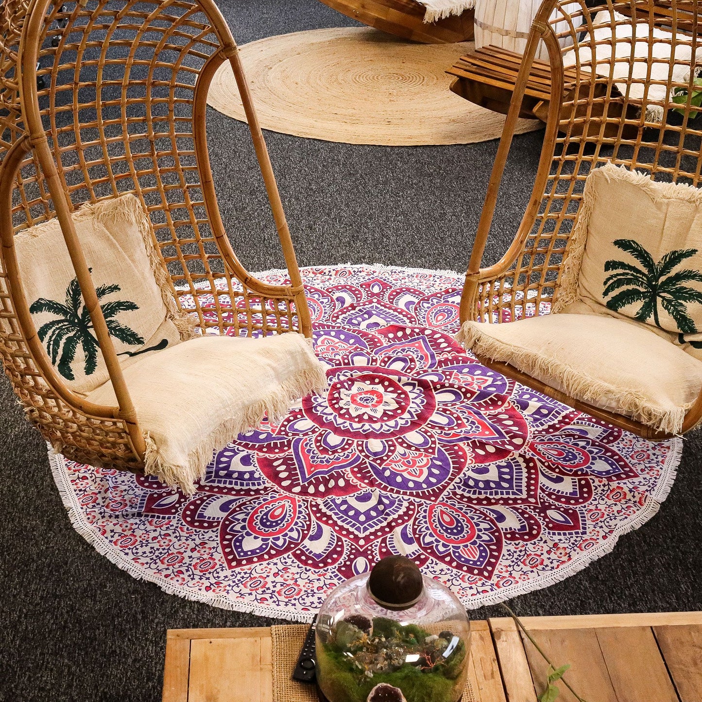Gran  Mandala Roundy arte (180 cm) - Rosa y Morado