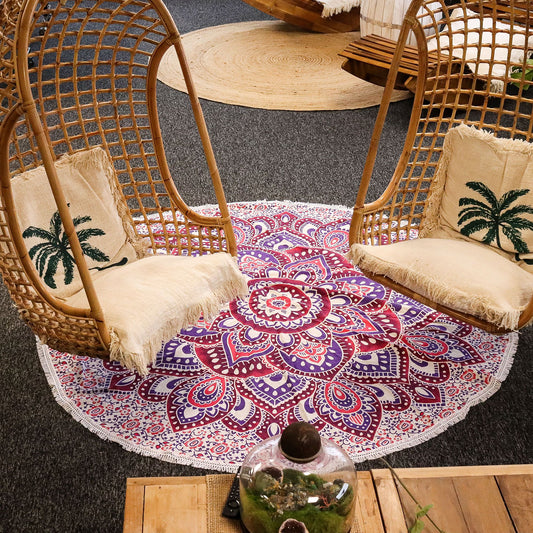 Gran  Mandala Roundy arte (180 cm) - Rosa y Morado