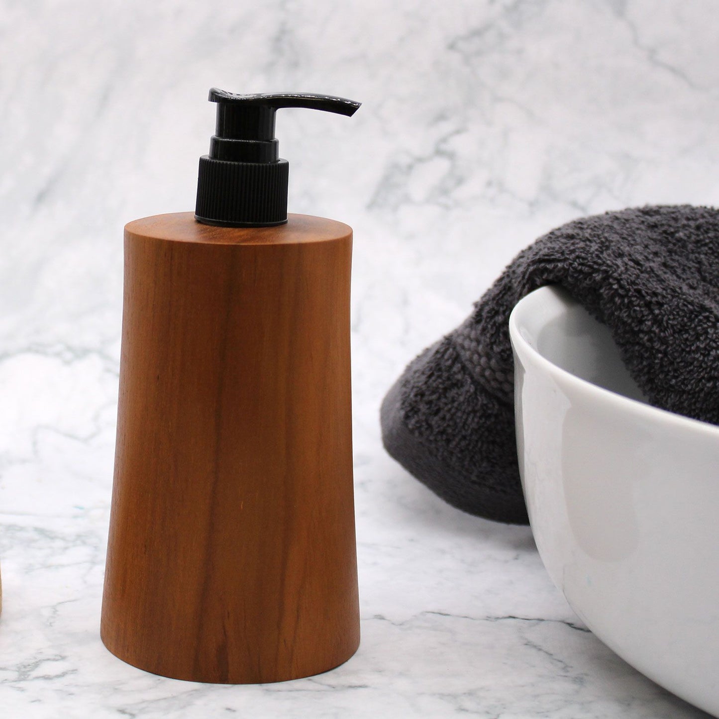 Dispensador de jabón de madera de teca natural - Elegance