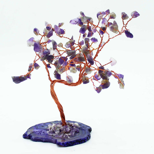 Árbol de Amatista sobre base de ágata natural - 100 piedras