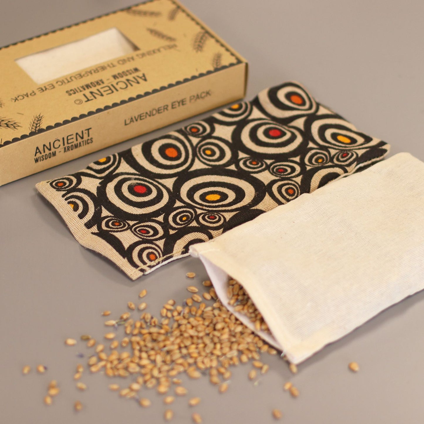 Almohada para los ojos de algodón natural lavanda y juco en caja de regalo - Ilusión