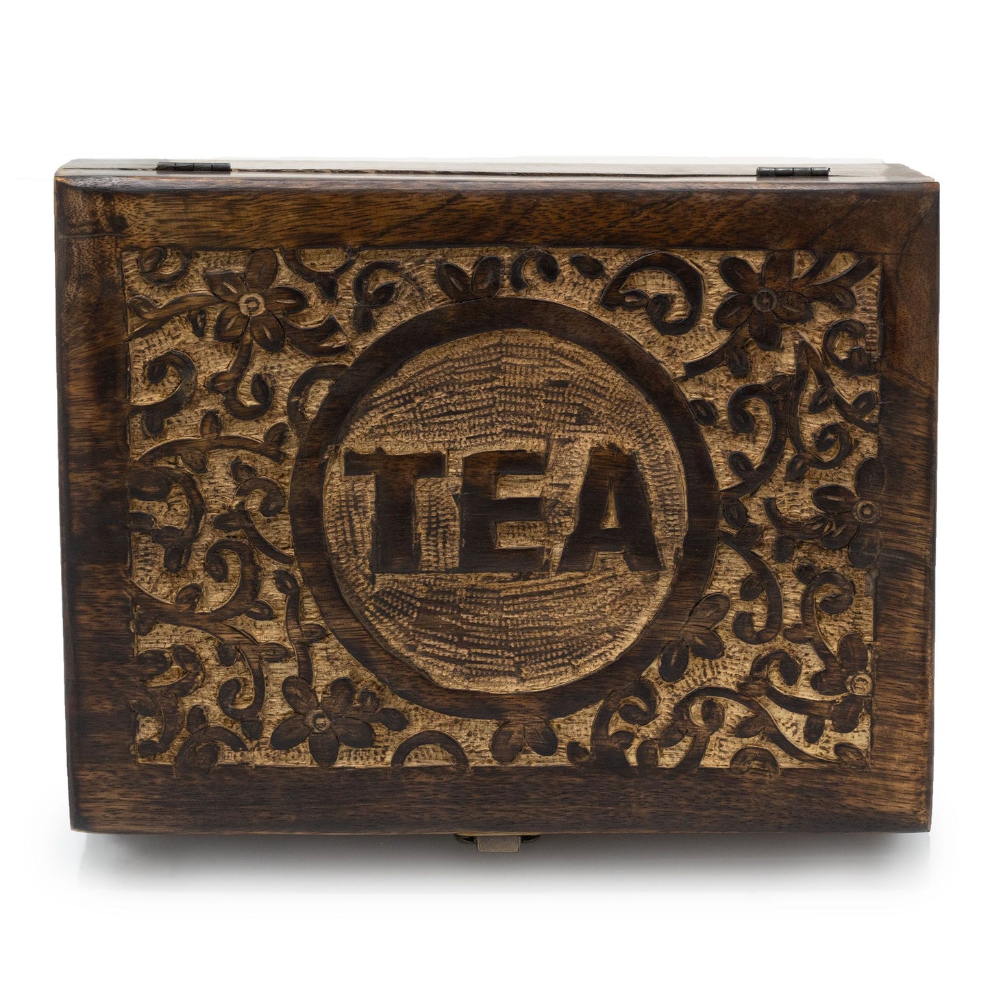 Caja de Té Tallada a Mano (12 compartimentos)