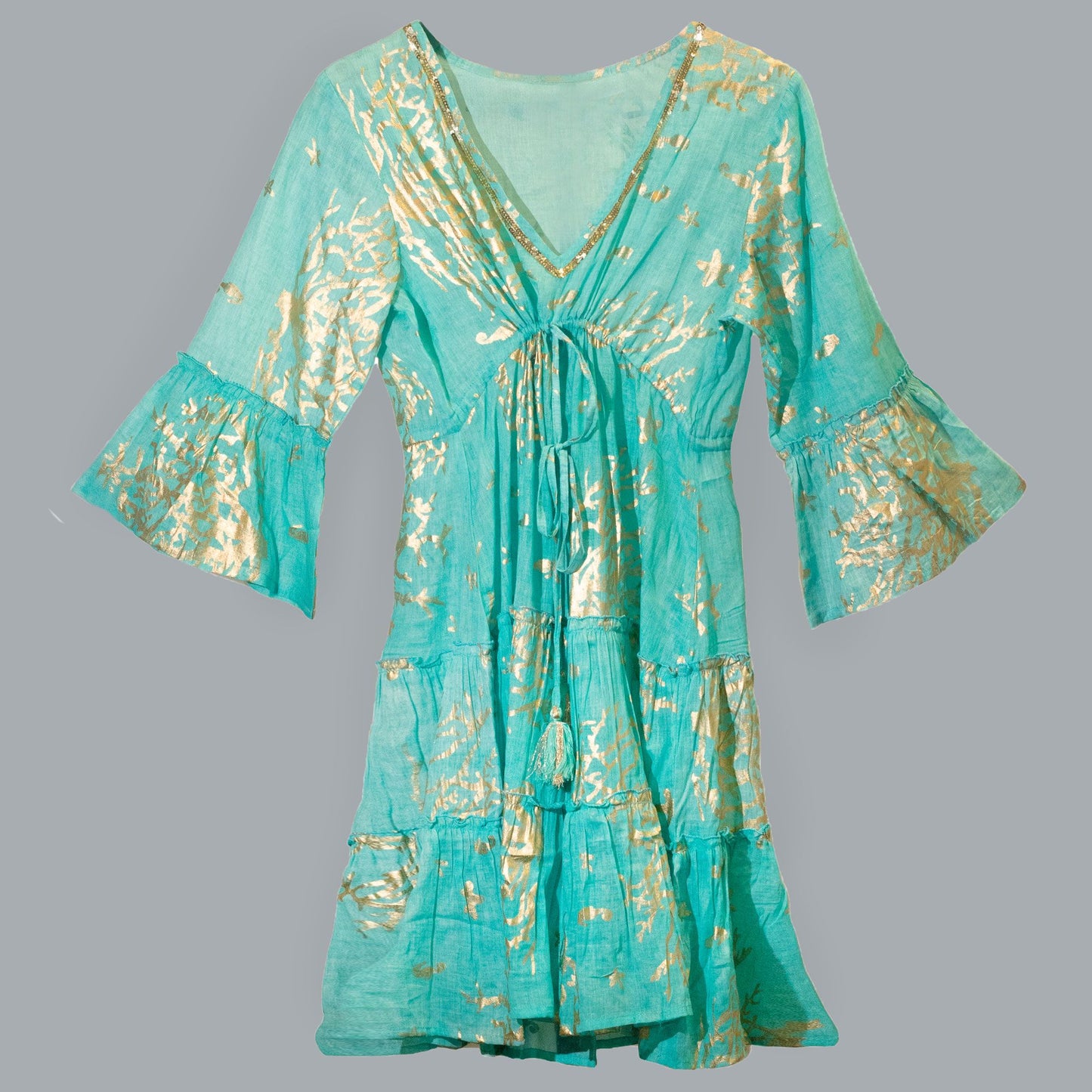 Calypso · Vestido Kaftán de Algodón Puro M/L
