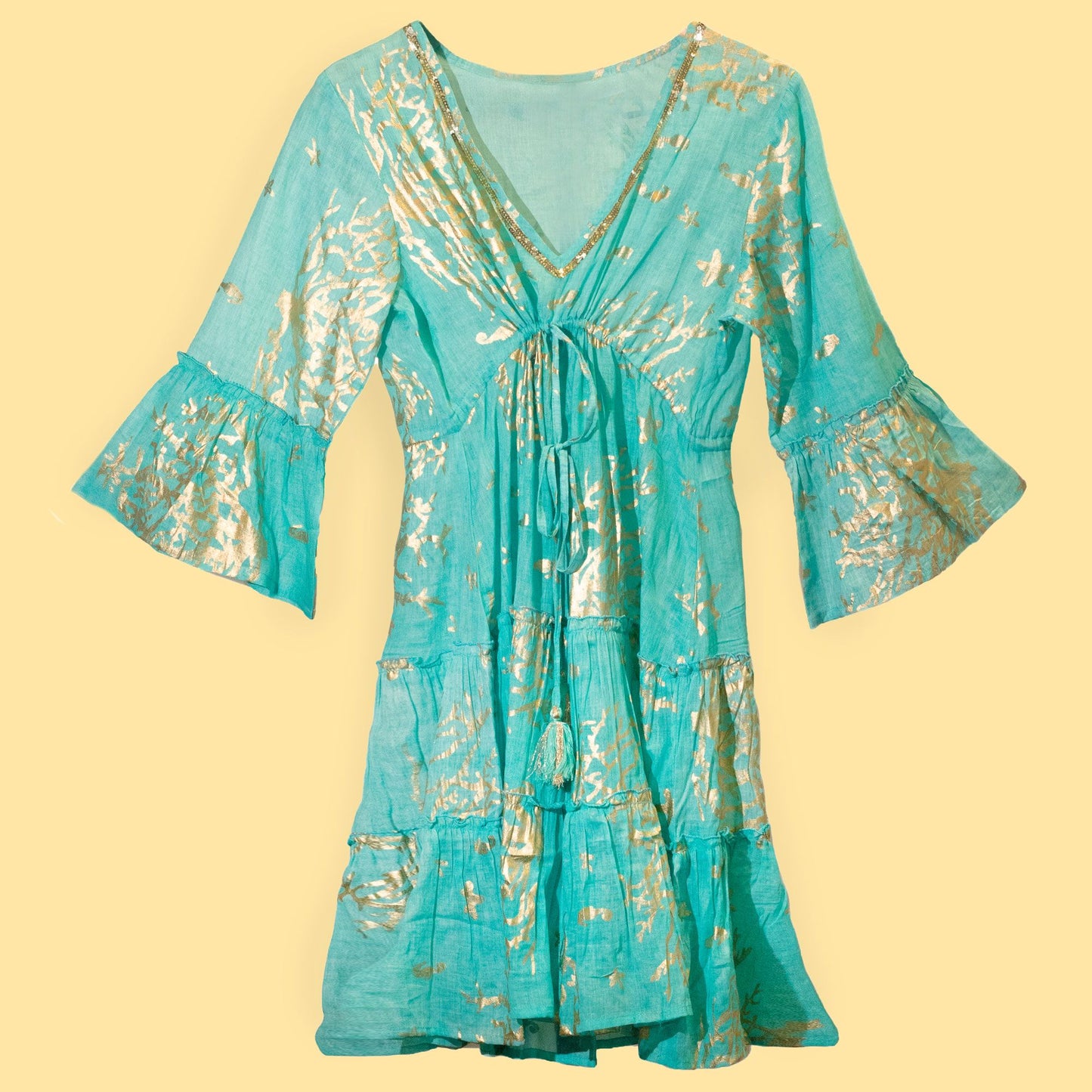 Calypso · Vestido Kaftán de Algodón Puro M/L