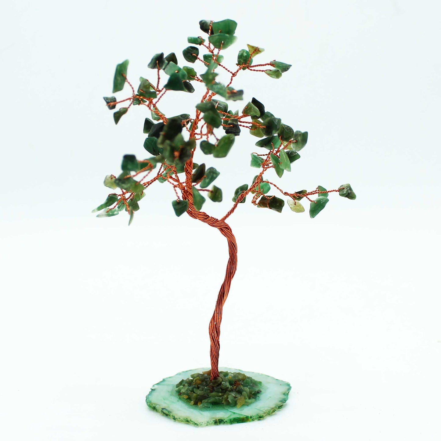 Árbol de Aventurina Verde sobre base de Ágata Verde - 100 Gemas Naturales