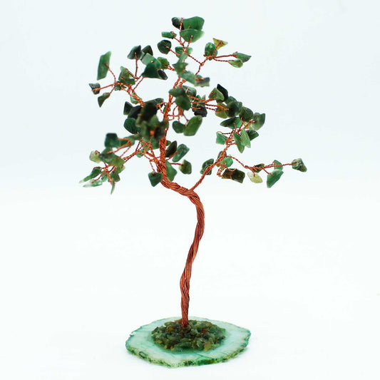 Árbol de Aventurina Verde sobre base de Ágata Verde - 100 Gemas Naturales