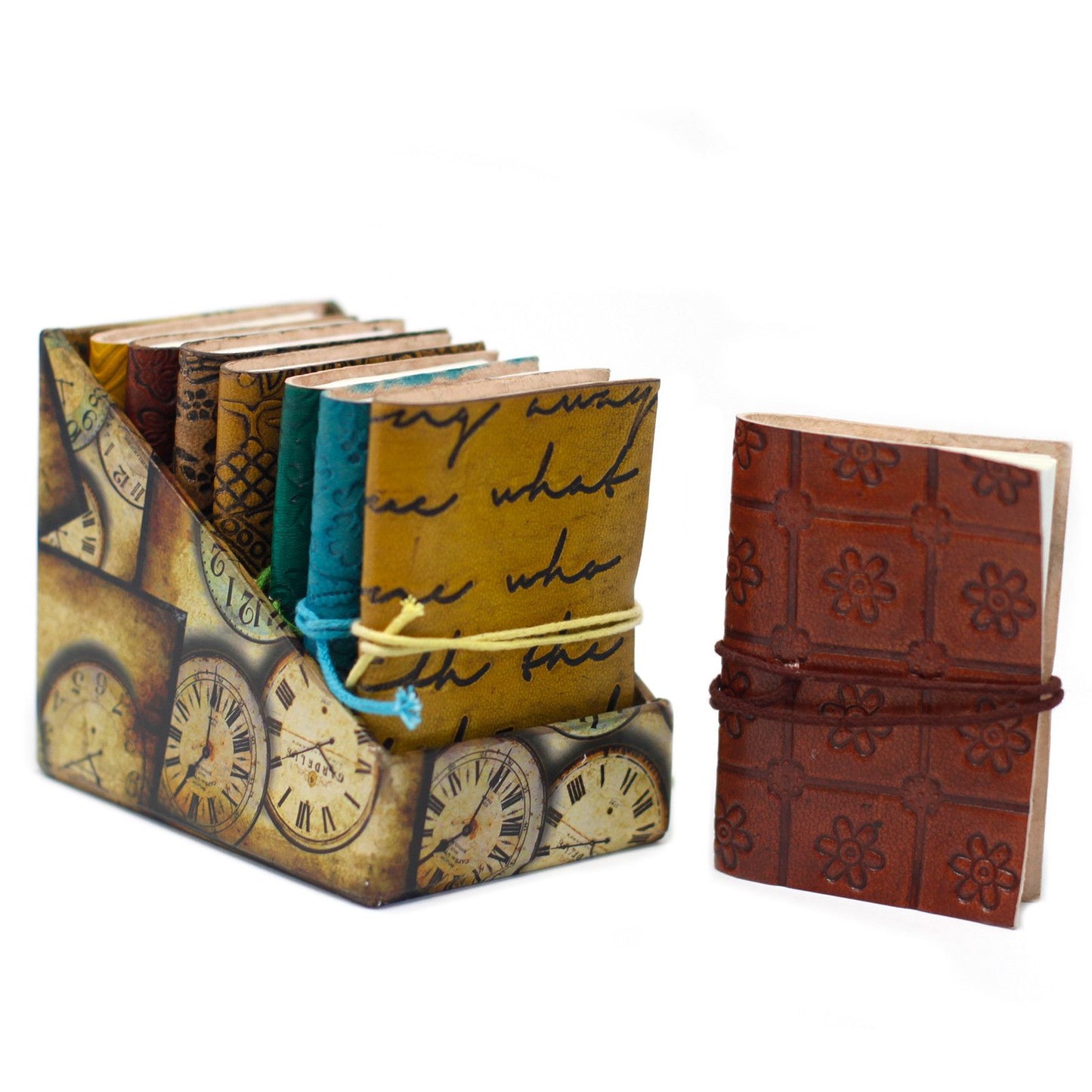 Mini Cuaderno de Cuero patrón al azar