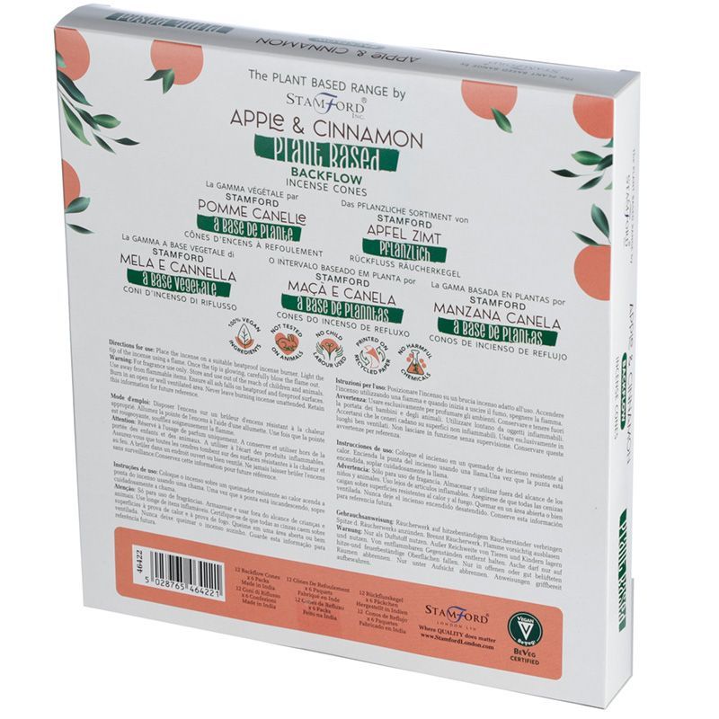 Manzana y Canela - Conos de Incienso de Reflujo a Base de Plantas