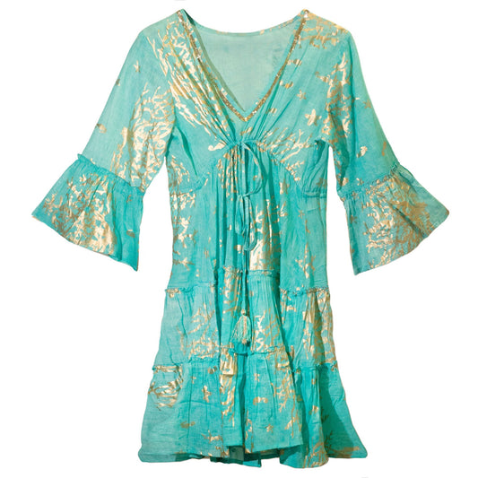 Calypso · Vestido Kaftán de Algodón Puro M/L