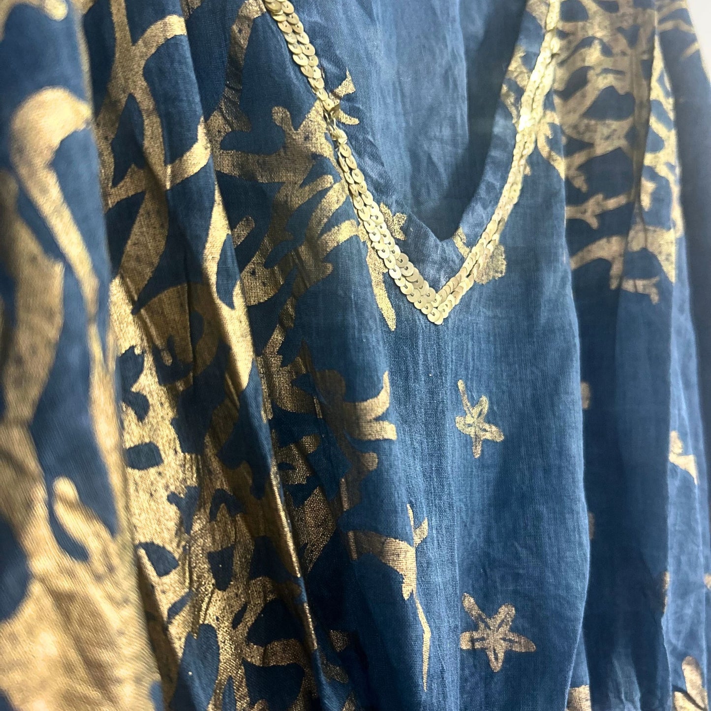 Coral · Vestido Kaftán de Algodón Puro