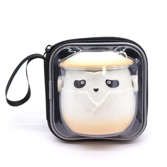 Juego de tetera Panda y tres tazas - Naranja