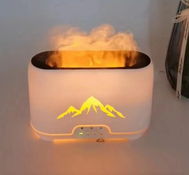 Difusor de aroma Himalaya - USB-C - Mando a distancia - Efecto llama