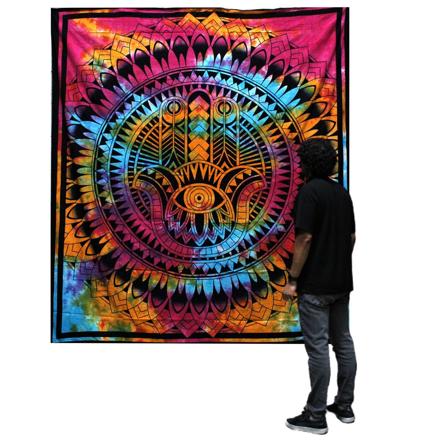 Tapiz Doble Algodón Hamsa