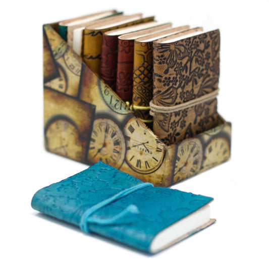 Mini Cuaderno de Cuero patrón al azar