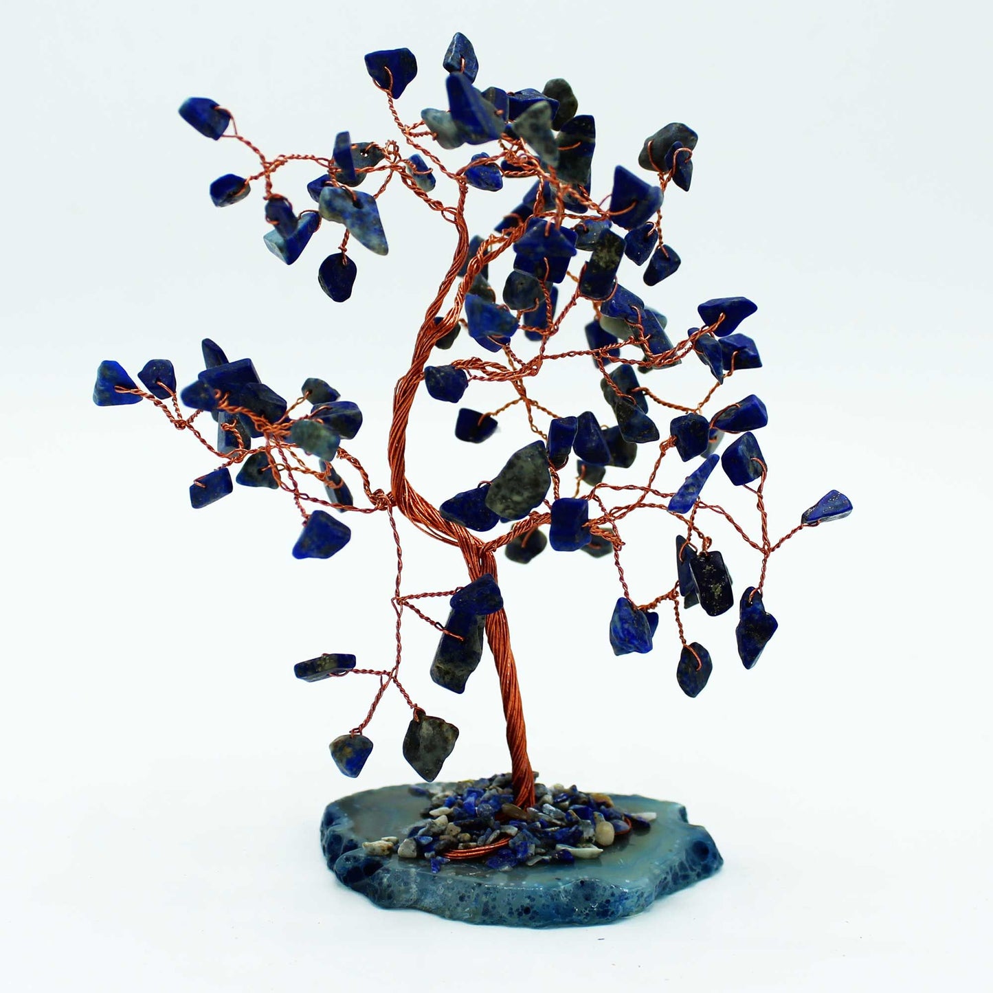 Árbol de Sodalita sobre base de Ágata azul - 100 Gemas Naturales