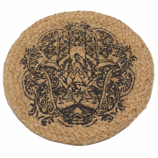 Mantel Individual Natural Yute Estampado Hamsa