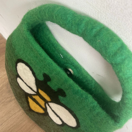 Bolsa de abejas de fieltro al agua - Un asa con imán - Tonos Verdes