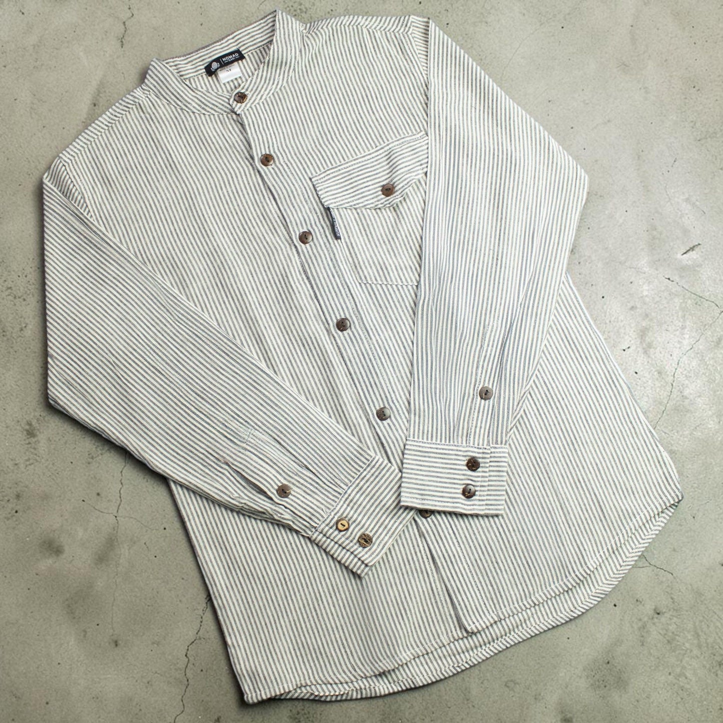 Nomad Sari Grandad Shirt - Piedra Gris - Mediano