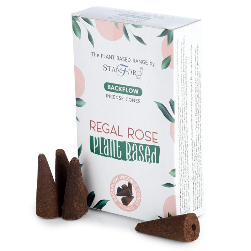 Rosa Real - Conos de Incienso de Reflujo a Base de Plantas