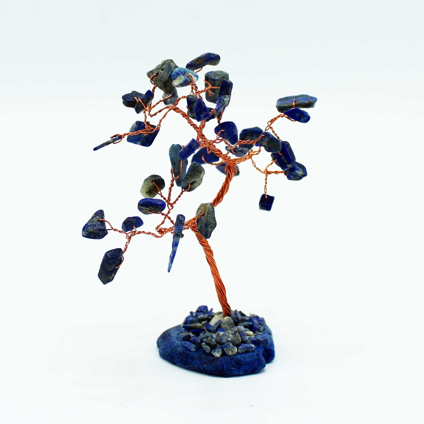 Árbol de Sodalita sobre Base de Ágata Azul - 35 Gemas Naturales