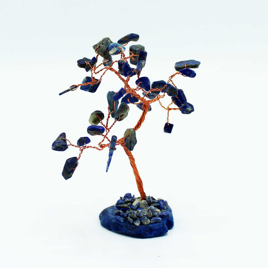Árbol de Sodalita sobre Base de Ágata Azul - 35 Gemas Naturales