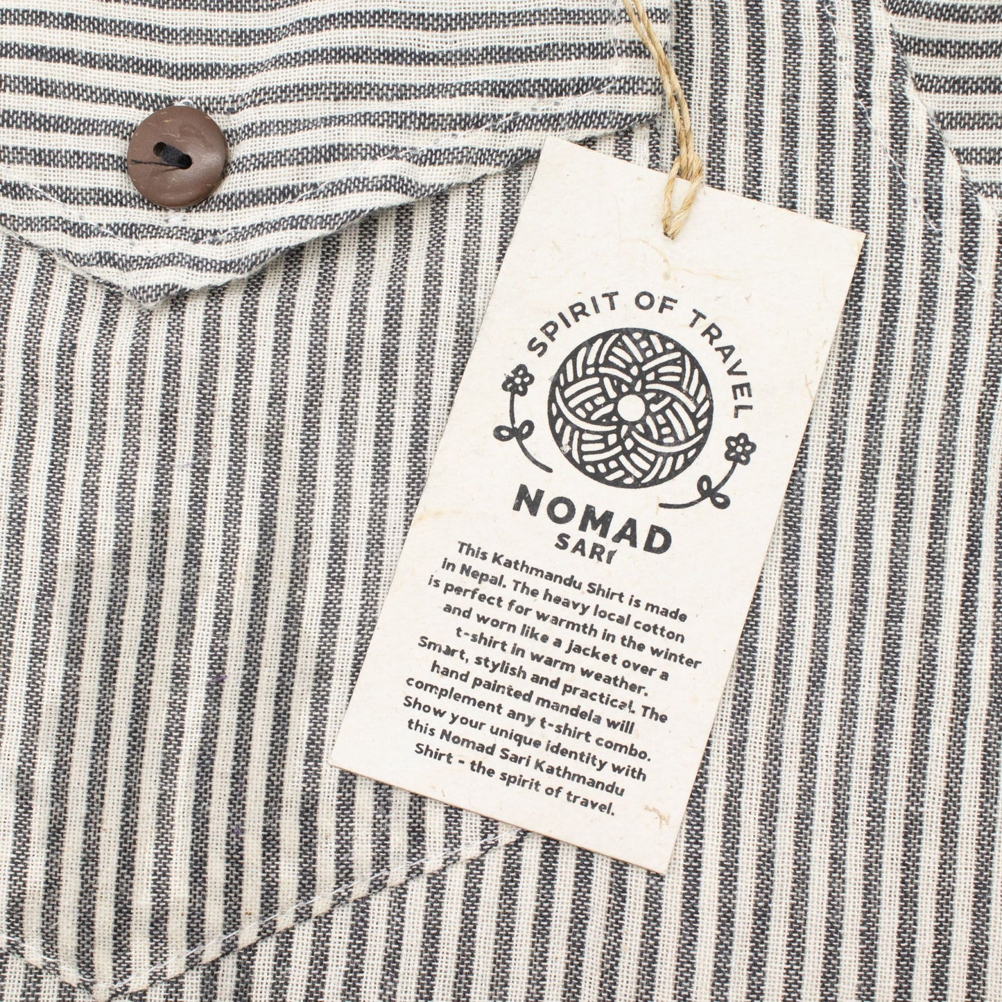 Nomad Sari Grandad Shirt - Piedra Gris - Mediano