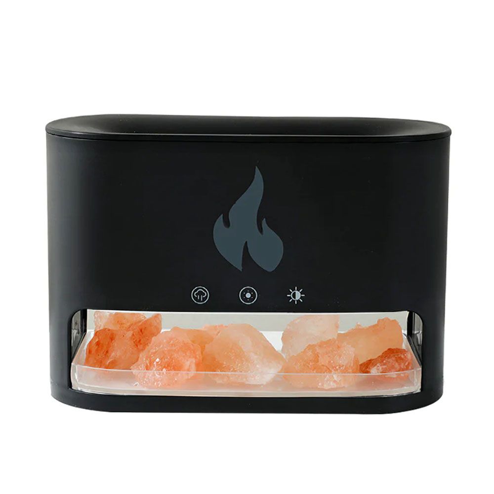 Difusor de Aroma Blaze - Cámara de Sal del Himalaya - USB-C - Efecto Llama (Sal incluida)