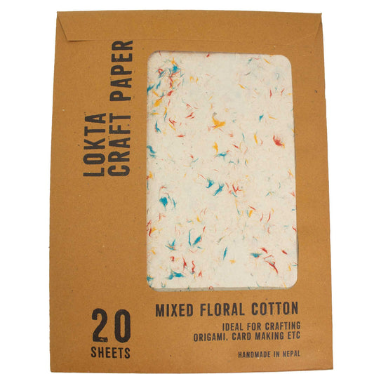 Papel Artesanal Lokta A4 - Algodón Floral Mixto | 20 Hojas