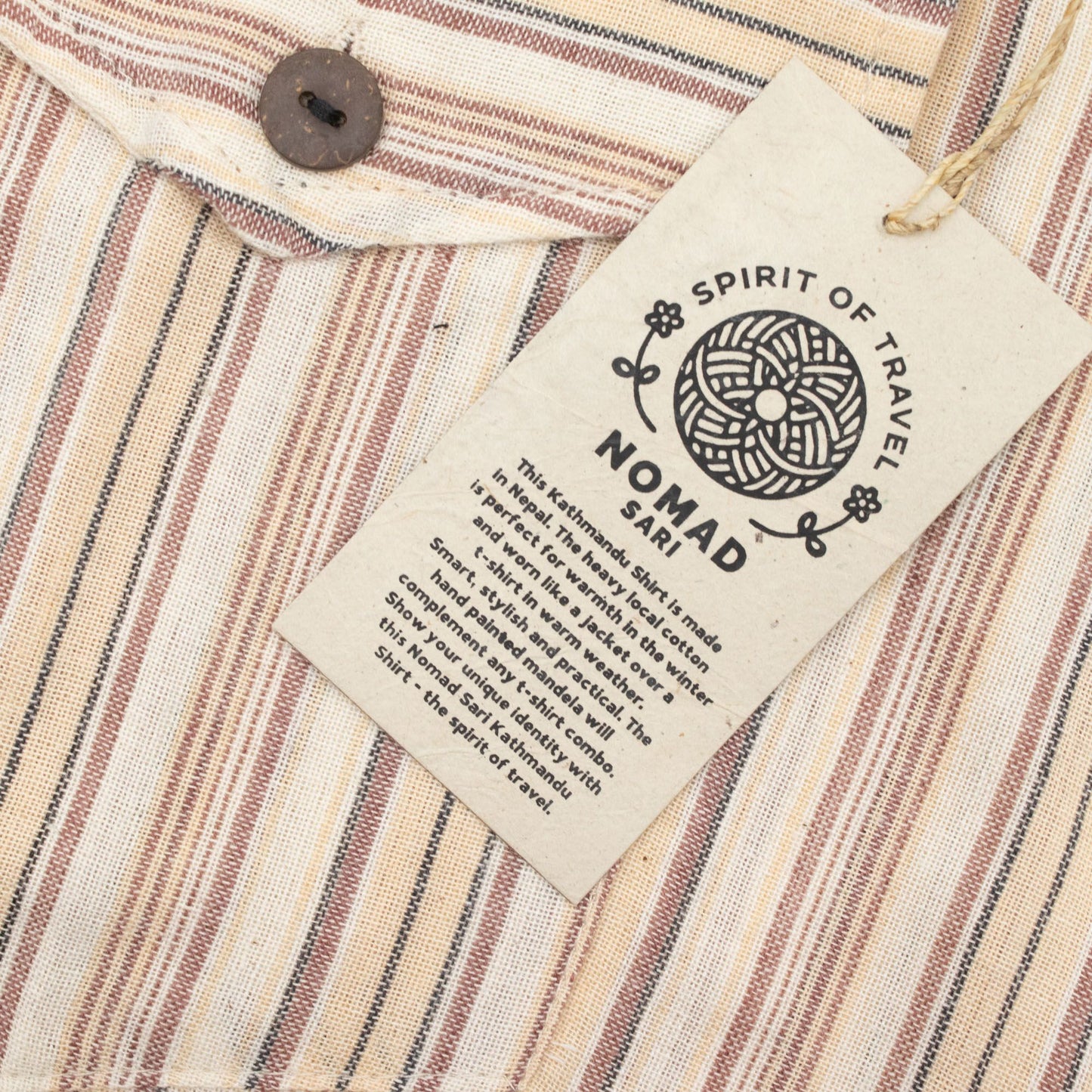 Nomad Sari Grandad Shirt - Marrón Beige - Grande