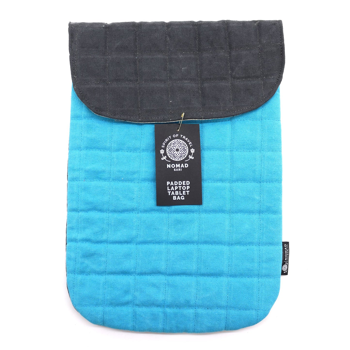 Funda acolchada para portátil - Turquesa espectacular - Lavado de piedra de 14 oz