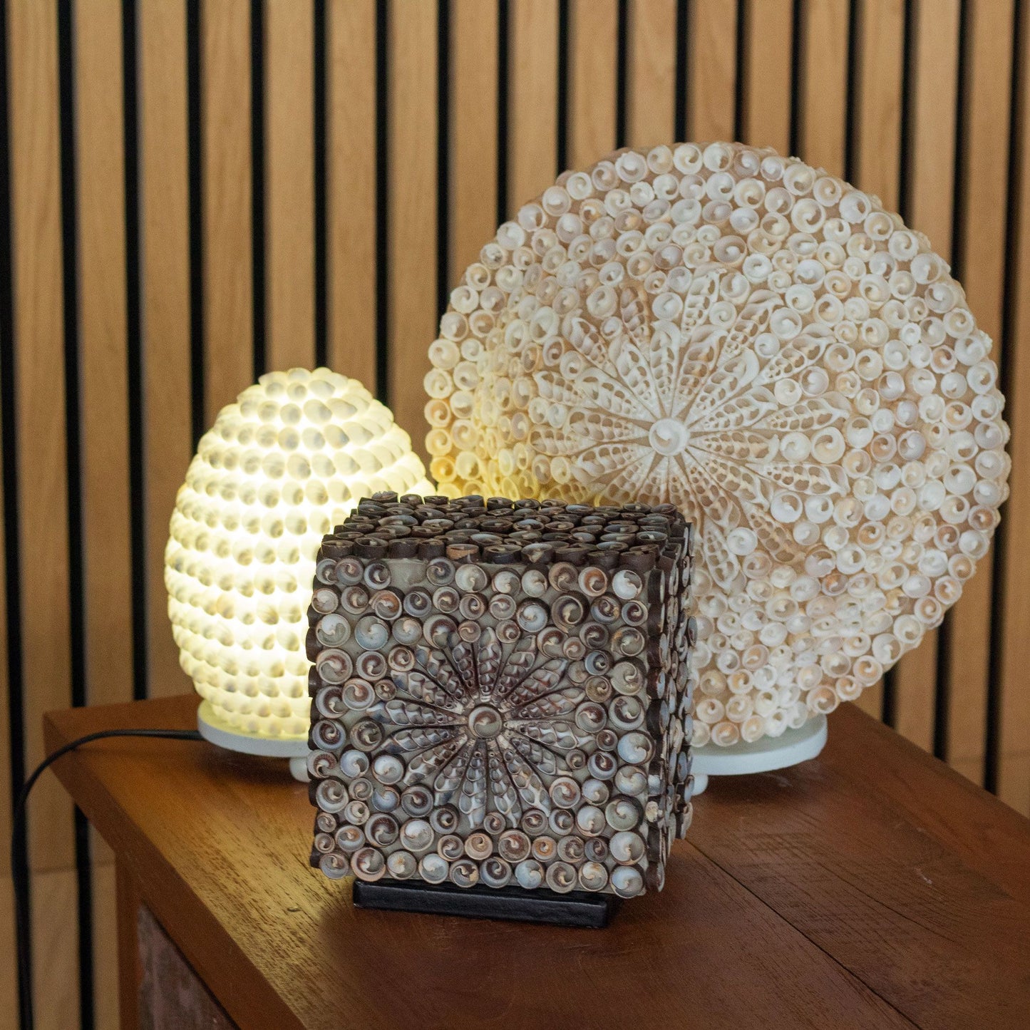 Lámpara Boho de Conchas Marinas - Concha Ovalada  - 15 cm